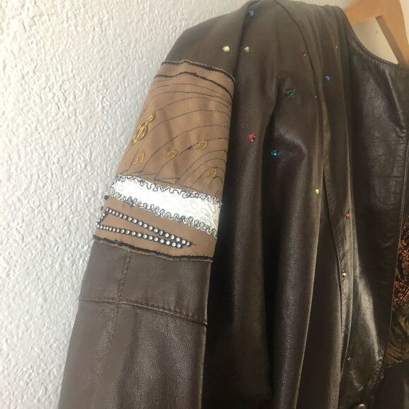 Michelle & Francin leather over side brown jacket - Picture 10 of 10